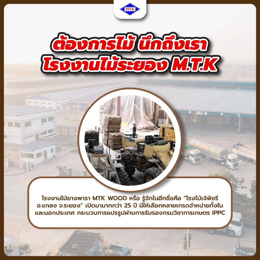 ต้องการไม้ นึกถึงเรา โรงงานไม้ ระยอง M.T.K